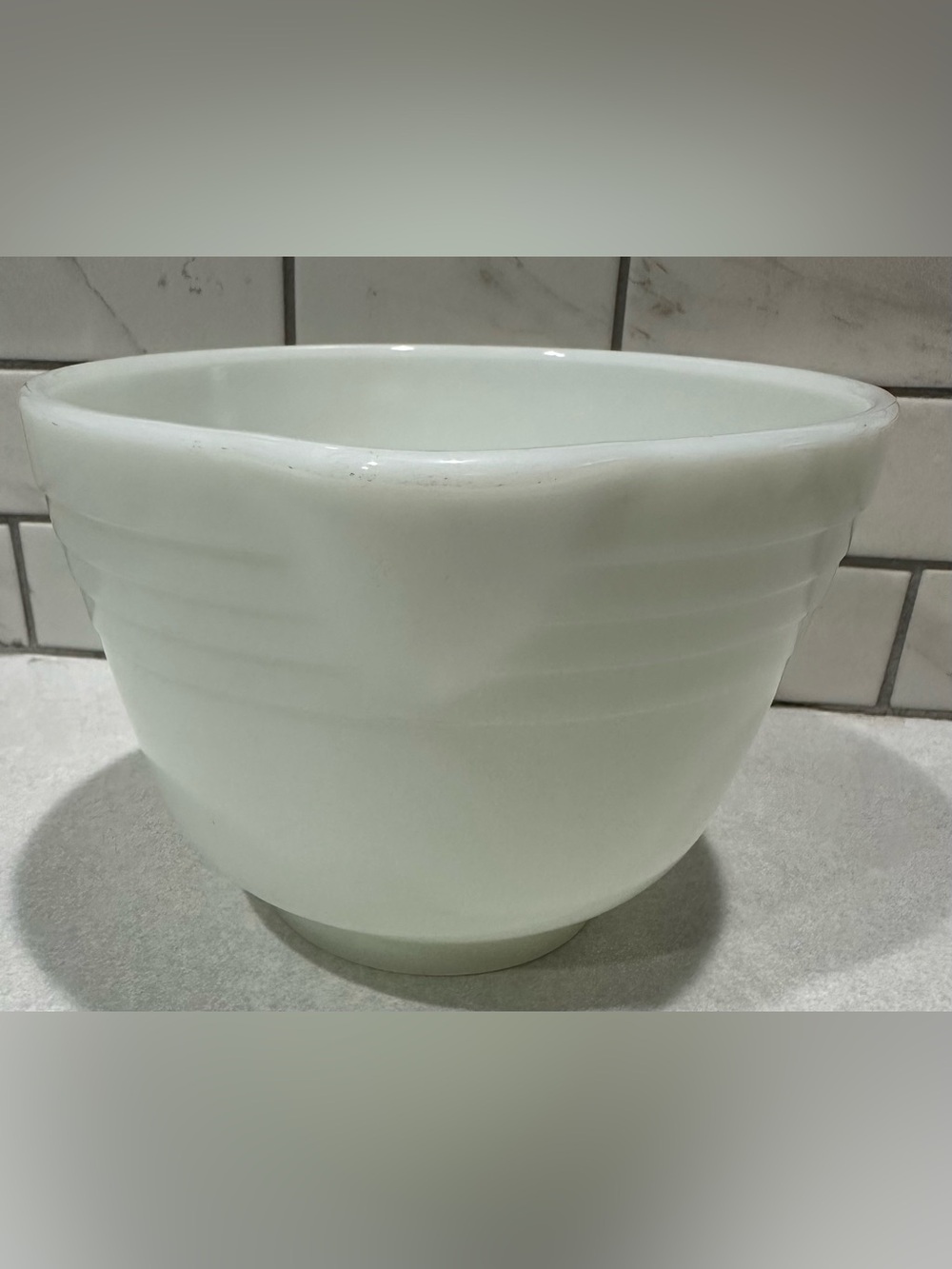 Milk Glass vintage Mixing Bowl for Stand Mixer Ribbed 1 Quart